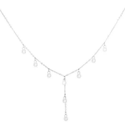 Necklace with Round Charms - Silver