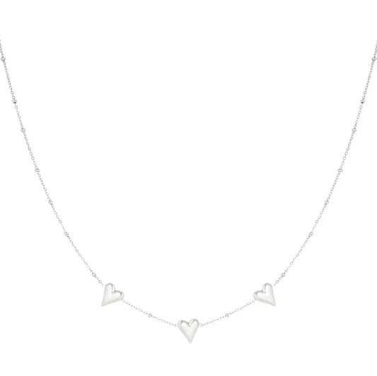 Triple Love Necklace - Silver