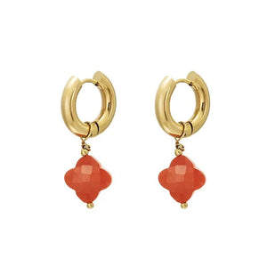 Orange Clover Earrings