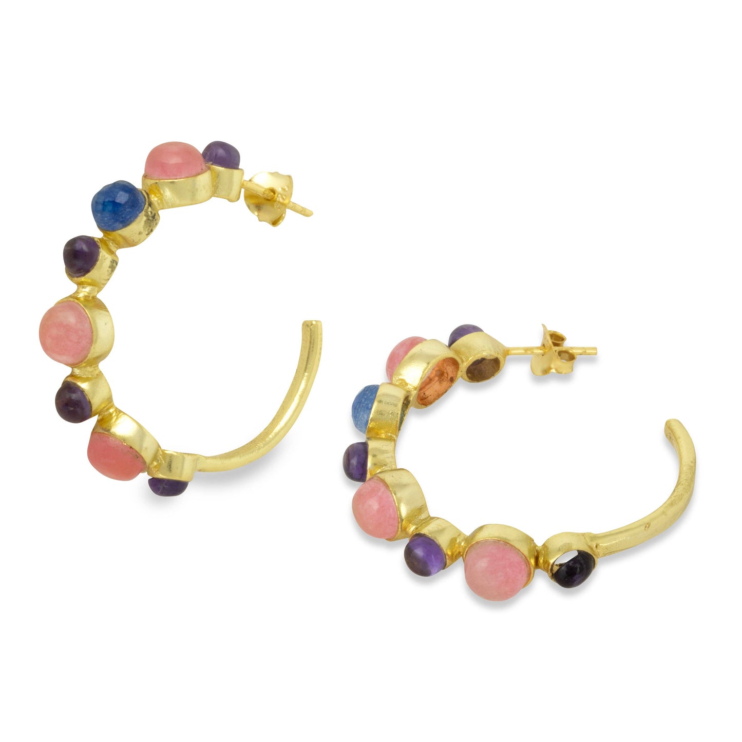 Hoop Gemstone Earrings