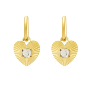 Heart Earrings with Diamanté