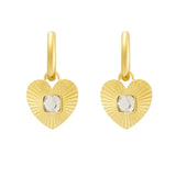 Boucles d'oreilles coeur avec diamants