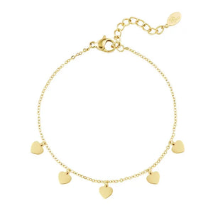 Pulsera delicada de corazón - oro