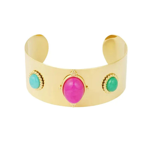 Bohemian bracelet with jewels - gold