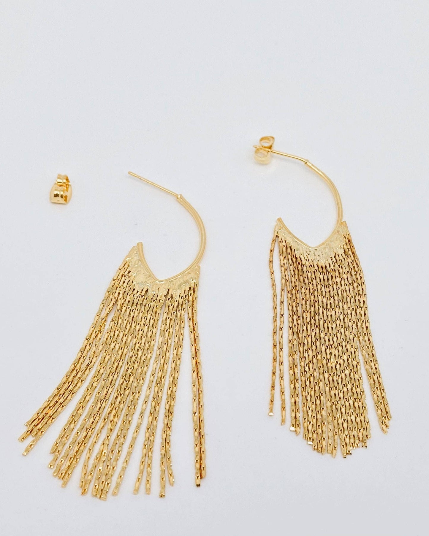 Chain Tassel Post Earrings