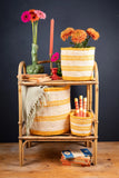 Panier de rangement - Grande rayure orange