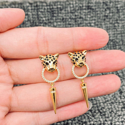 Leopard Head Earrings