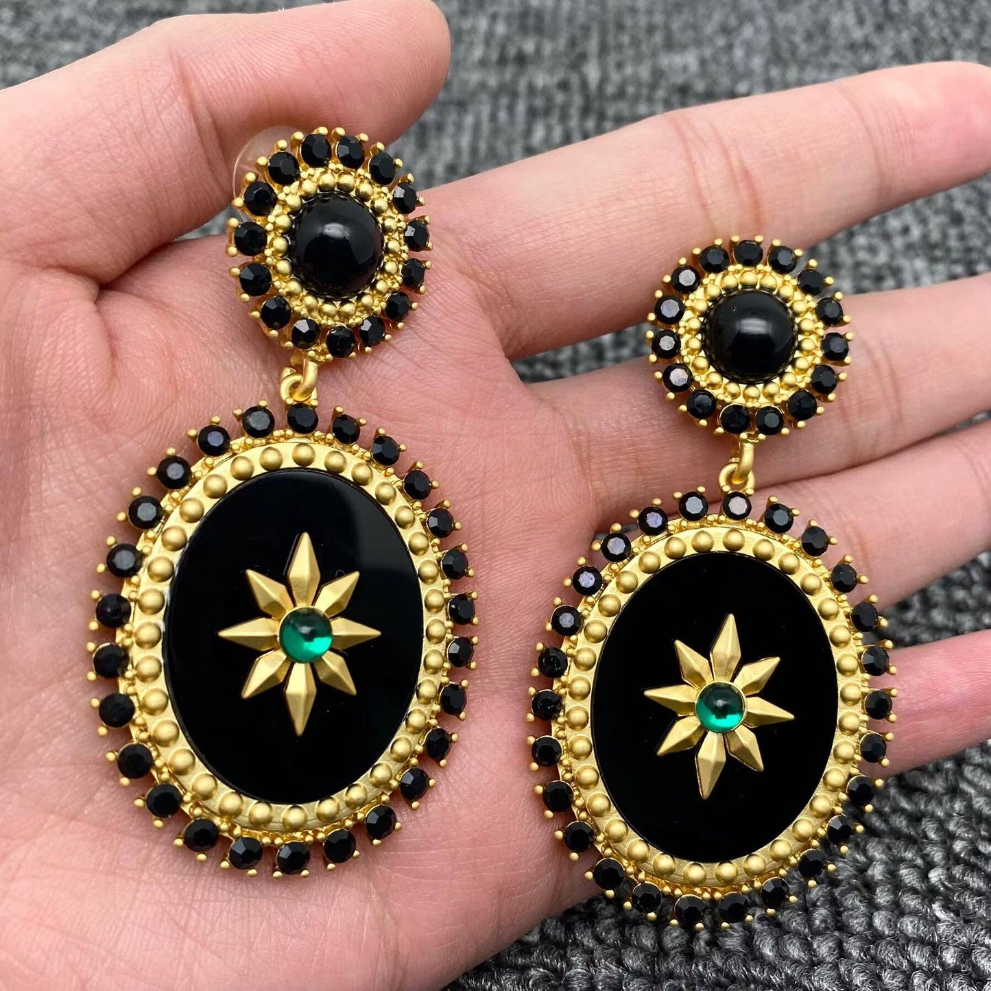 Vintage Oval Dangle Earrings