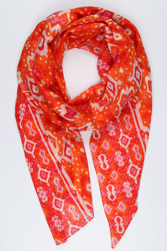 Red/Orange Cotton scarf/sarong