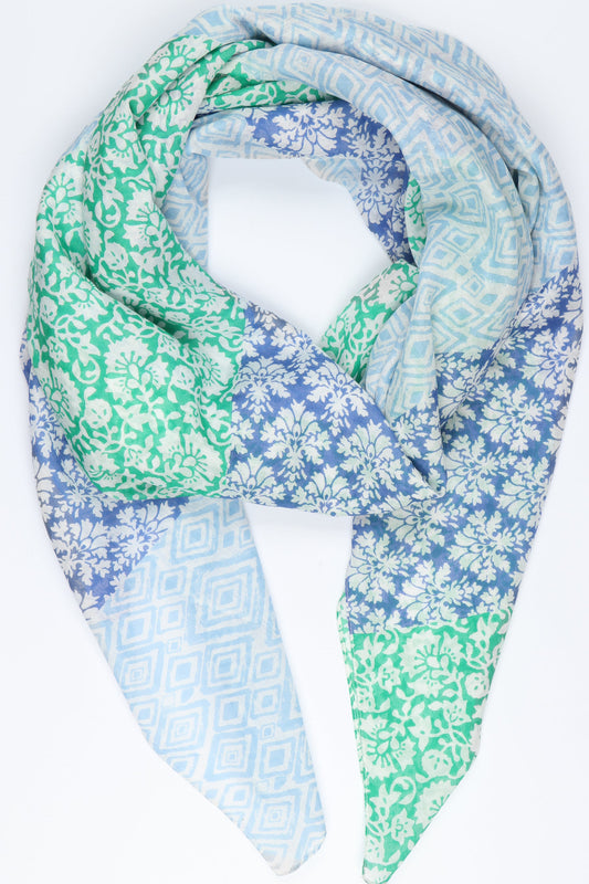 Flower and Diamond print scarf/sarong