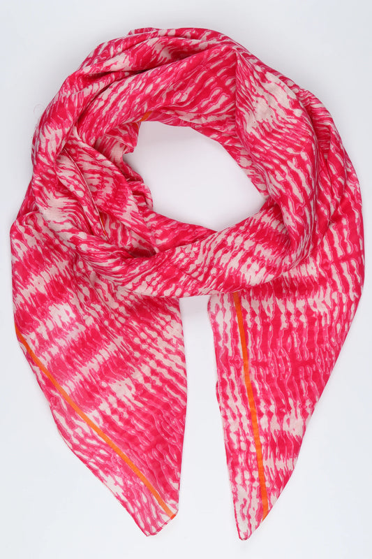 Pink Printed Cotton scarf/sarong