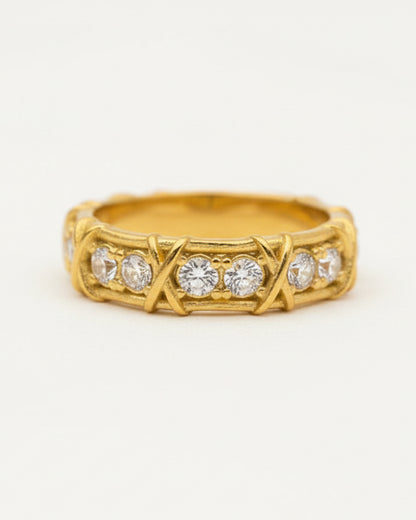 Full X Texture Cubic Zirconia Ring