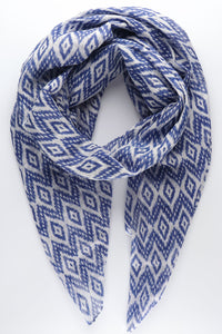 Blue Ikat Cotton scarf/sarong