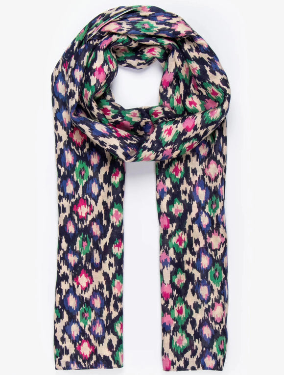 Lightweight Scarf - Navy Blue, Abstract Spot