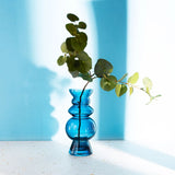 Vase en verre bleu