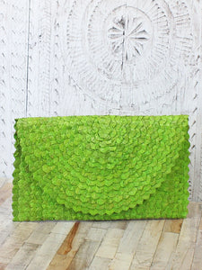 Lime Green Woven Clutch