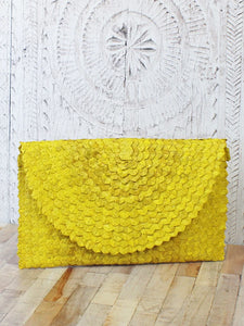 Yellow Woven Clutch