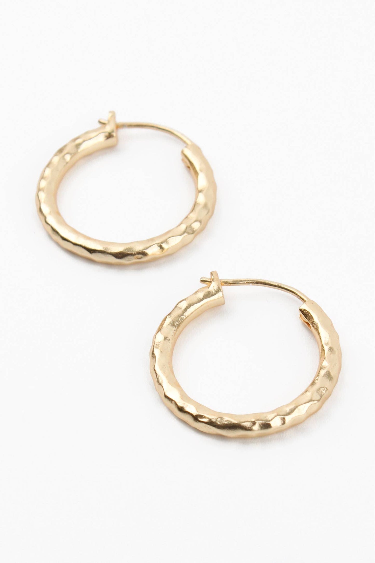 Medium Hammered Gold Hoop