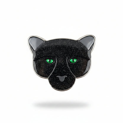 Black Panther's Head Acrylic Brooch