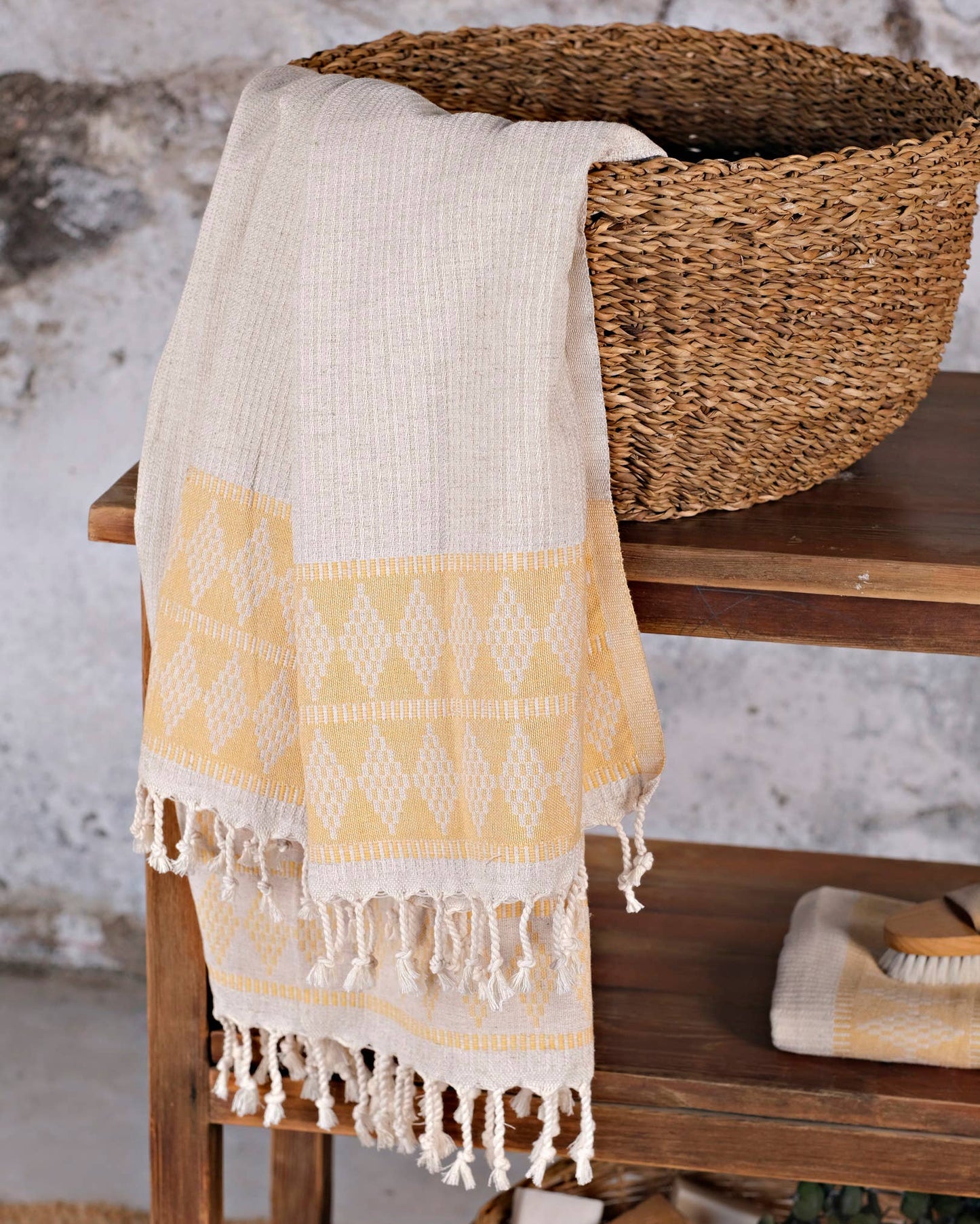 Small Peshtemal Hand Towel - Mustard