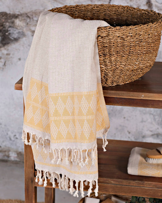 Small Peshtemal Hand Towel - Mustard