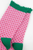 Pale pink/Pink dot Glitter Socks