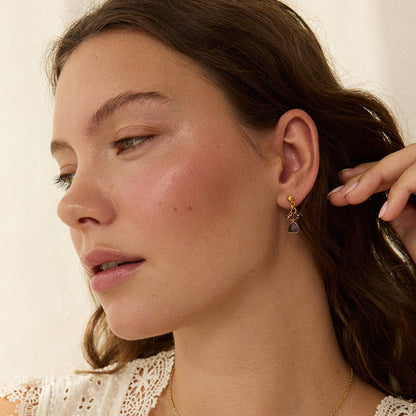 Blue Iolite Charm Earrings