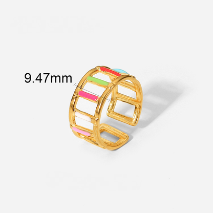 Coloured Woven Enamel Ring