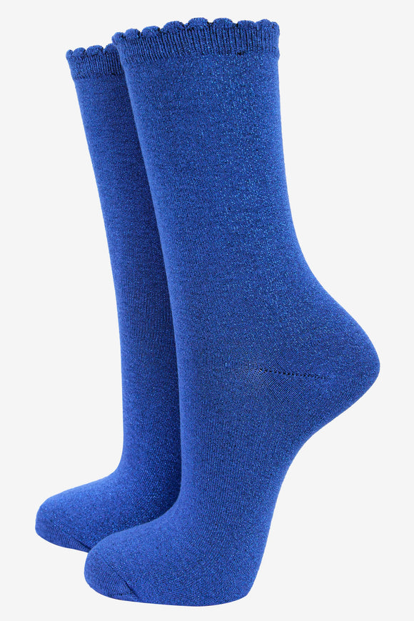 Socks - Bright Blue Glitter
