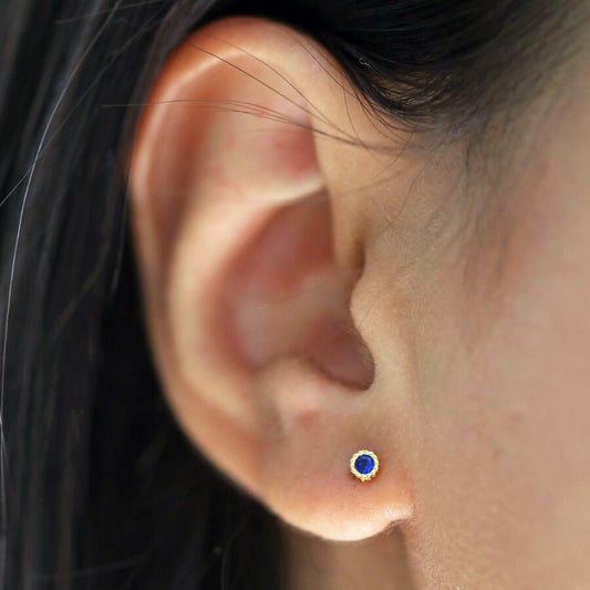 Birthstone Studs - Sapphire