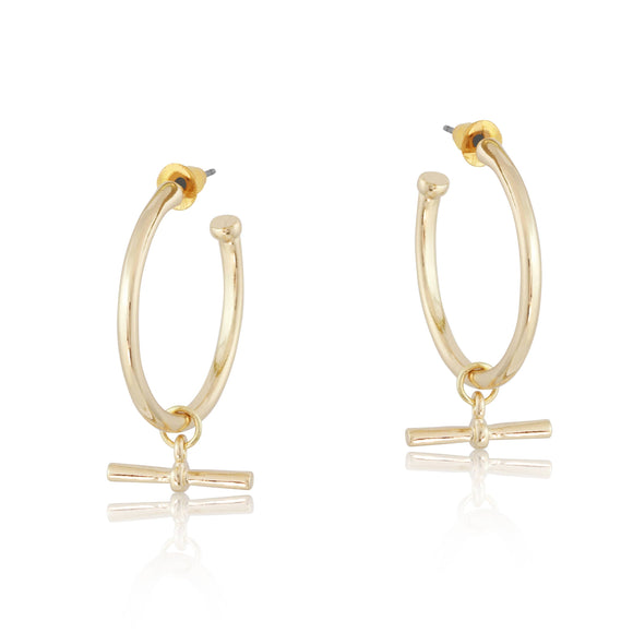 Boucles d'oreilles Hope en forme de T - Or