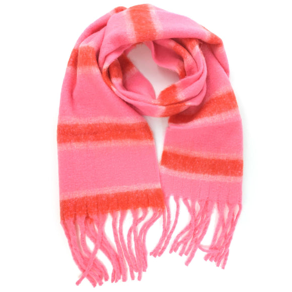 Pink and Red Striped super soft Scarf