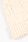 Beanie Hat - Cream, Cable Knit