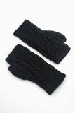 Wrist Warmers - Black, Cable Knit