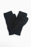 Wrist Warmers - Black, Cable Knit