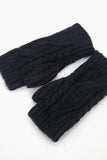 Wrist Warmers - Black, Cable Knit