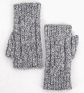 Wrist Warmers - Dark Grey, Cable Knit