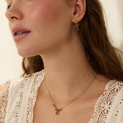 Blue Iolite Charm Earrings