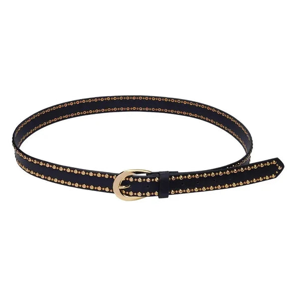 Studded Belt - Black & Gold