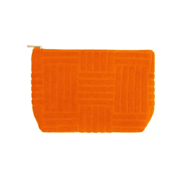 Trousse de maquillage en tissu éponge orange