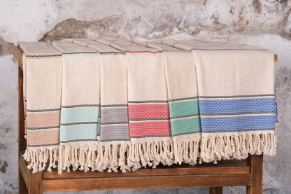 Blue and Black stripe Turkish Peshtemal Hand Towel