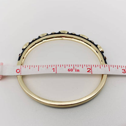 Pale Blue Enamel Bangle with Cubic Zirconia