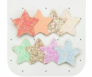 Rainbow Shimmer Star Clips