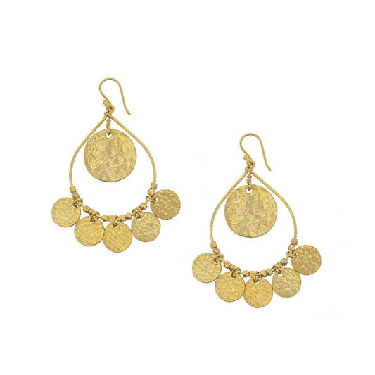 Beaten Gold Coin Earrings