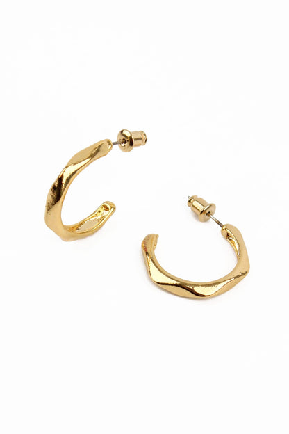 Gold Wavey Hoops