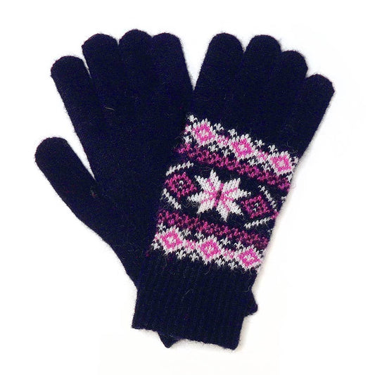 Recycled Blend Navy Mix Star Flower Gloves