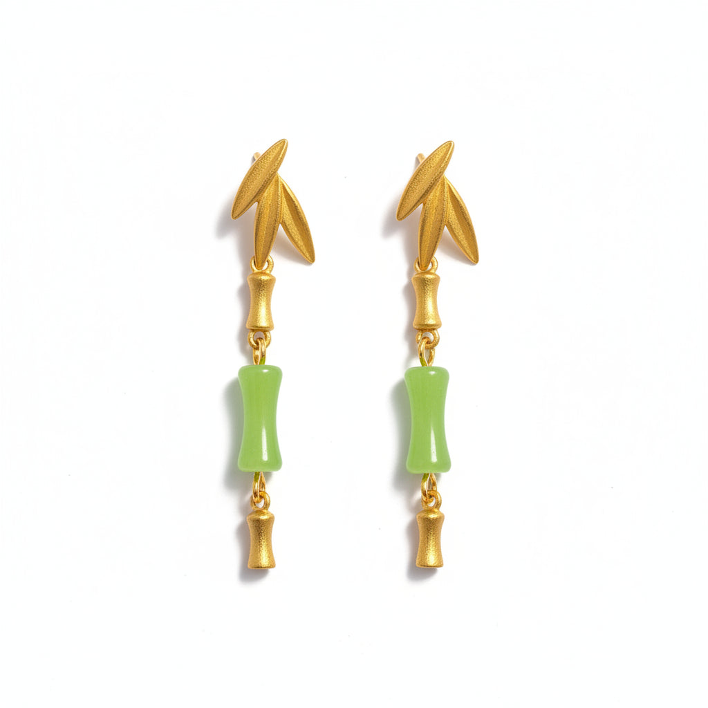 24K Gold Plated Bamboo Post Earrings