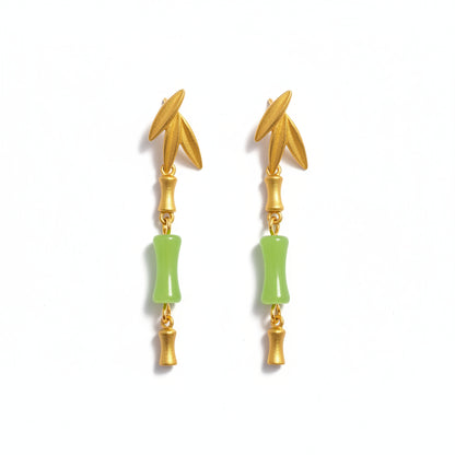 24K Gold Plated Bamboo Post Earrings