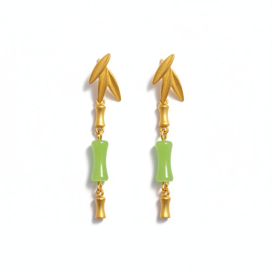 24K Gold Plated Bamboo Post Earrings