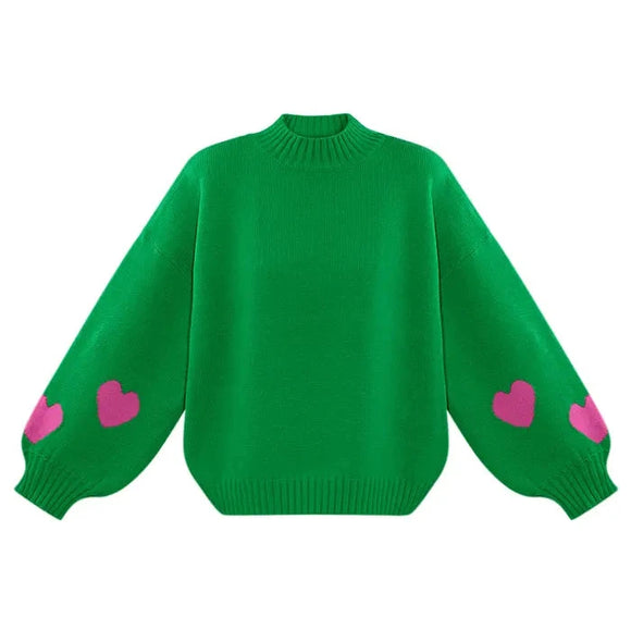 Heart Sleeve Jumper -Green